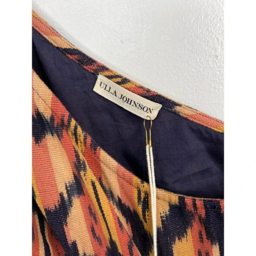 Ulla Johnson One Shoulder Short Puff Sleeve Idra Dress Ikat Print Size: XS NWT - Picture 5 of 8